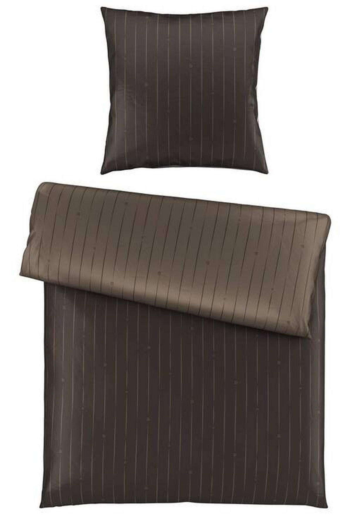 BETTWÄSCHESET Satin 160/210 cm  65 cm/100 cm  - Braun, Basics, Textil (160/210cm) - Dieter Knoll