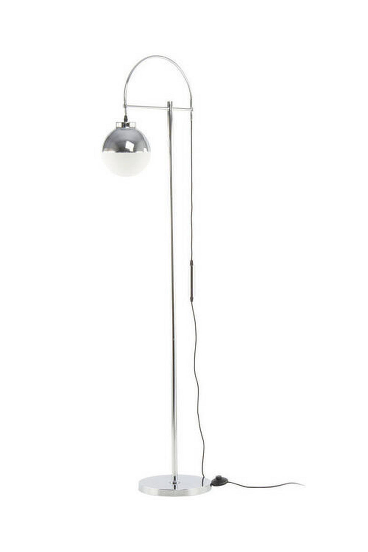 STEHLEUCHTE - Weiss/Silberfarben, Design, Glas/Metall (44/160/44cm) - Kayoom
