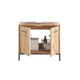 WASCHBECKENUNTERSCHRANK 70/60/40 cm  - Wildeiche/Schwarz, Basics, Holz/Metall (70/60/40cm) - Linea Natura