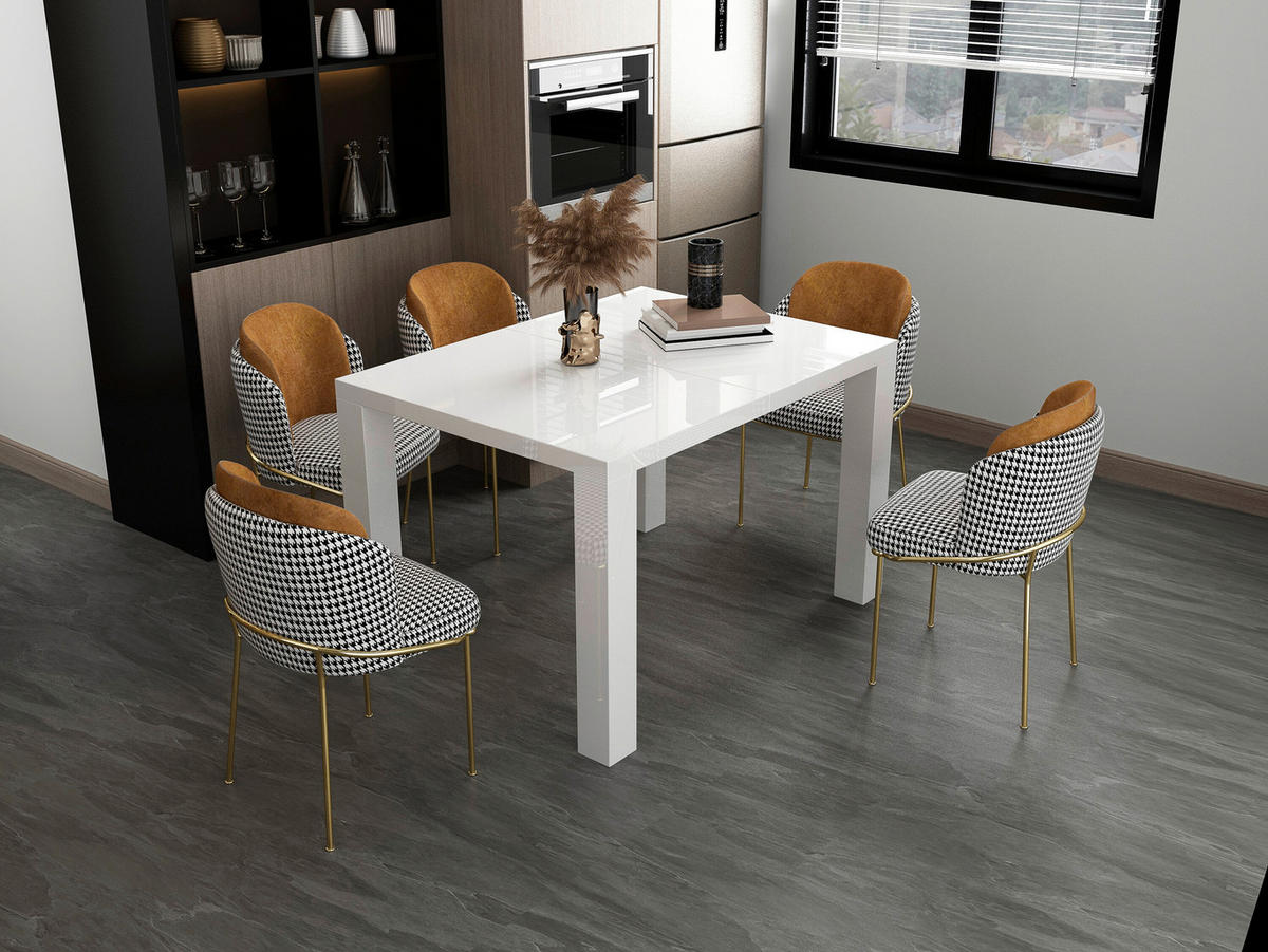 ESSTISCH Weiß Hochglanz rechteckig  ausziehbar, in verschiedenen Größen erhältlich  - Weiß Hochglanz, MODERN, Holzwerkstoff (120-240/80/76cm) - Livetastic