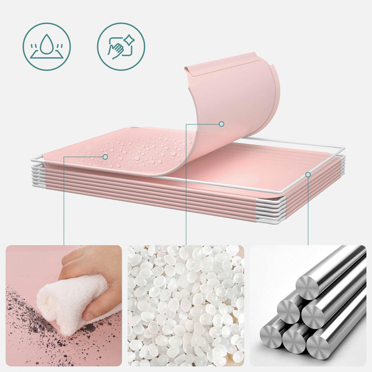 DETSKÝ REGÁL  - pink/ružová, Modern, kov/plast (123/123/31cm) - MID.YOU