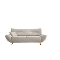 3-SITZER-SOFA Chenille Beige  - Wildeiche/Beige, Modern, Holz/Textil (205/81/90cm) - MID.YOU