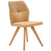STUHL  in Lederlook, Webstoff  - Currygelb/Wildeiche, Konventionell, Holz/Textil (49,5/87/62,5cm) - Valdera