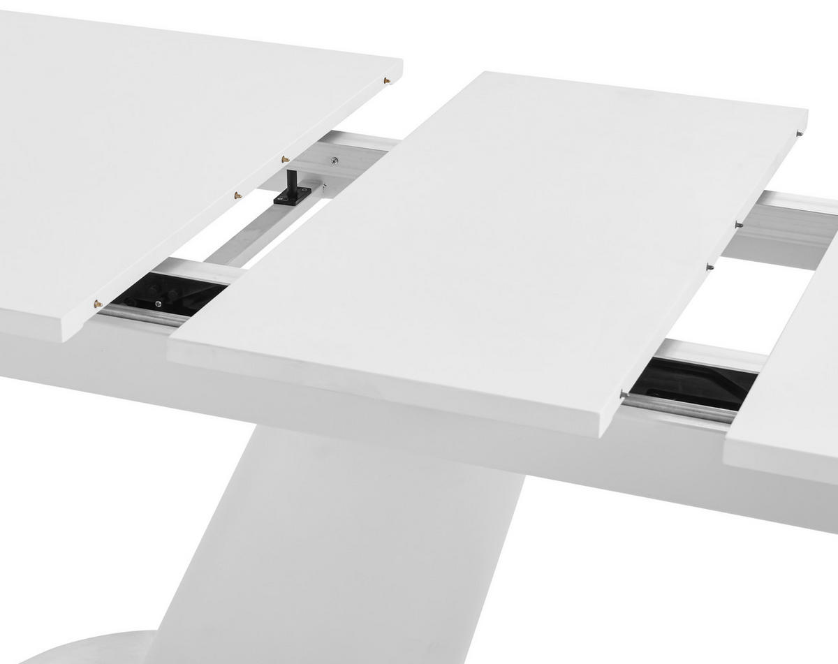 STOL ZA BLAGOVAONICU  bijela, boje oplemenjenog čelika  metal, drvni materijal      - bijela/boje oplemenjenog čelika, Moderno, drvni materijal/metal (160-200/90/76cm) - Livetastic