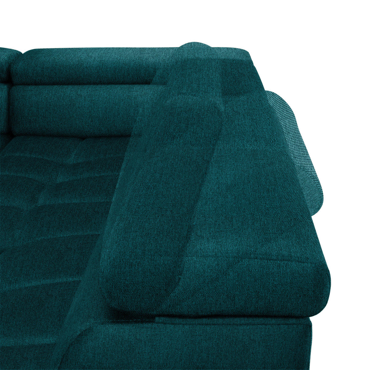 WOHNLANDSCHAFT in Webstoff Petrol  - Petrol/Schwarz, Design, Textil/Metall (177/385/216cm) - Welnova