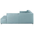 ECKSOFA in Cord Hellblau  - Schwarz/Hellblau, KONVENTIONELL, Kunststoff/Textil (254/224cm) - Hom`in