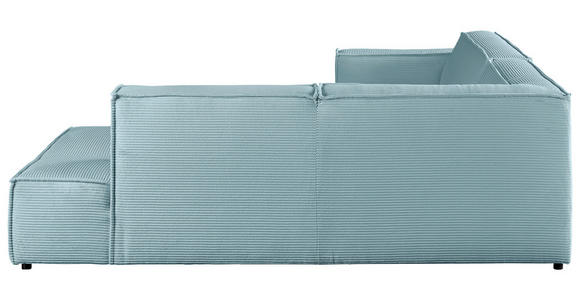 ECKSOFA in Cord Hellblau  - Schwarz/Hellblau, KONVENTIONELL, Kunststoff/Textil (254/224cm) - Hom`in