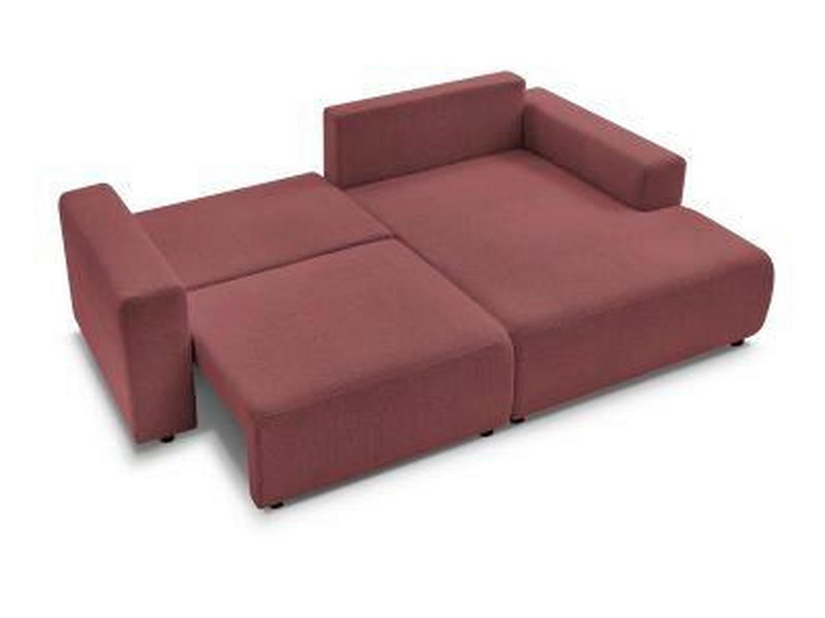 ECKSOFA Ottomane rechts  ATILLA Rot Flachgewebe  - Rot/Schwarz, MODERN, Kunststoff/Textil (244/149cm)