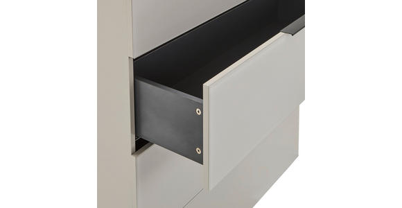 KOMMODE , 90/99,7/42 cm, 4 Schublade(n)  - Kaschmir/Schwarz, Design, Glas/Holzwerkstoff (90/99,7/42cm) - Novel