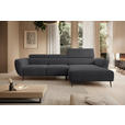 ECKSOFA  in Cord Anthrazit  277/174 cm  - Anthrazit/Schwarz, KONVENTIONELL, Textil/Metall (277/174cm) - Carryhome