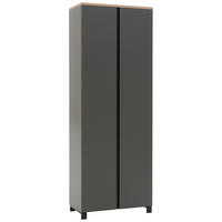 GARDEROBNA OMARA furnirano siva, barve hrasta - siva/barve hrasta, Design, kovina/leseni material (70/193/37cm) - Dieter Knoll