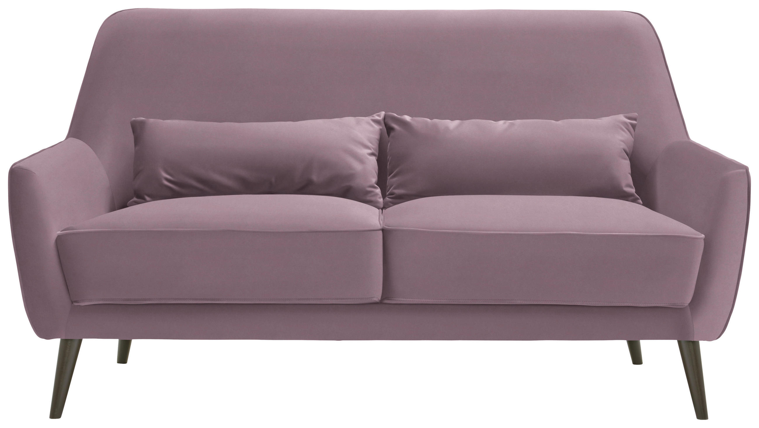 3-SITZER-SOFA in Mikrofaser Altrosa  - Schwarz/Altrosa, Trend, Holz/Textil (160/86/80cm) - Carryhome