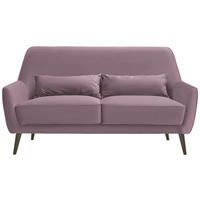 3-SITZER-SOFA in Mikrofaser Altrosa  - Schwarz/Altrosa, Trend, Holz/Textil (160/86/80cm) - Carryhome