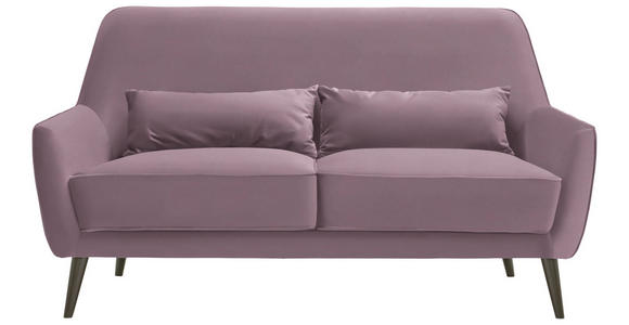 3-SITZER-SOFA in Mikrofaser Altrosa - Schwarz/Altrosa, Trend, Holz/Textil (160/86/80cm) - Carryhome