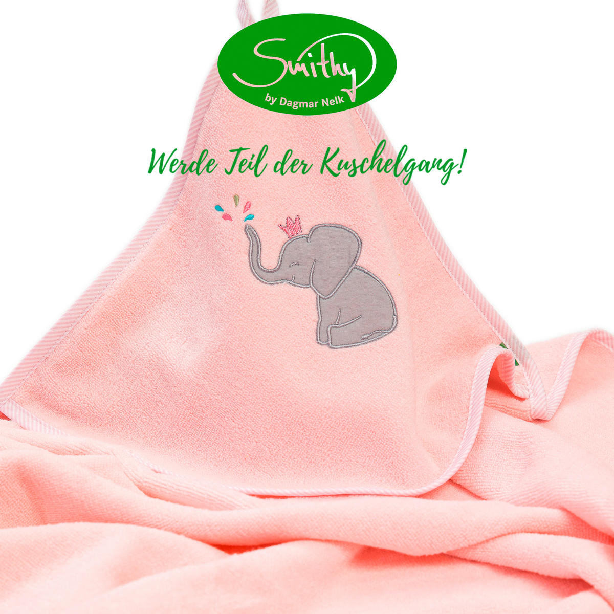 KAPUZENBADETUCH 100/100 cm    - Rosa, Basics, Textil (100/100cm)