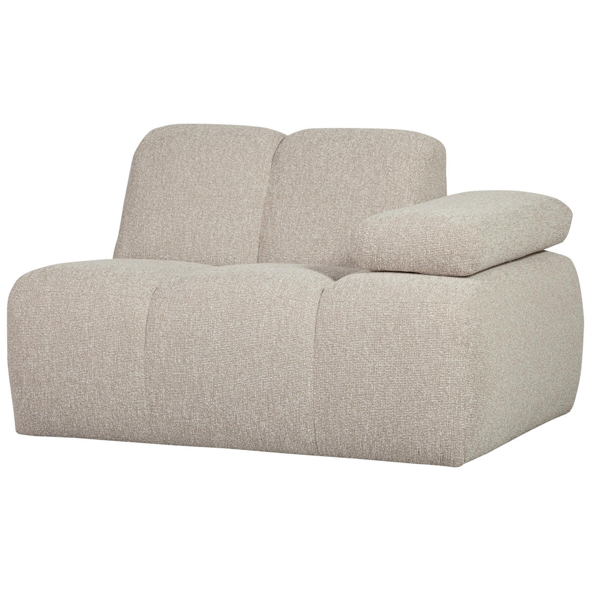 SOFAELEMENT Mojo Bouclé Beige  - Beige/Schwarz, Design, Kunststoff/Textil (124/74/97cm) - Livetastic
