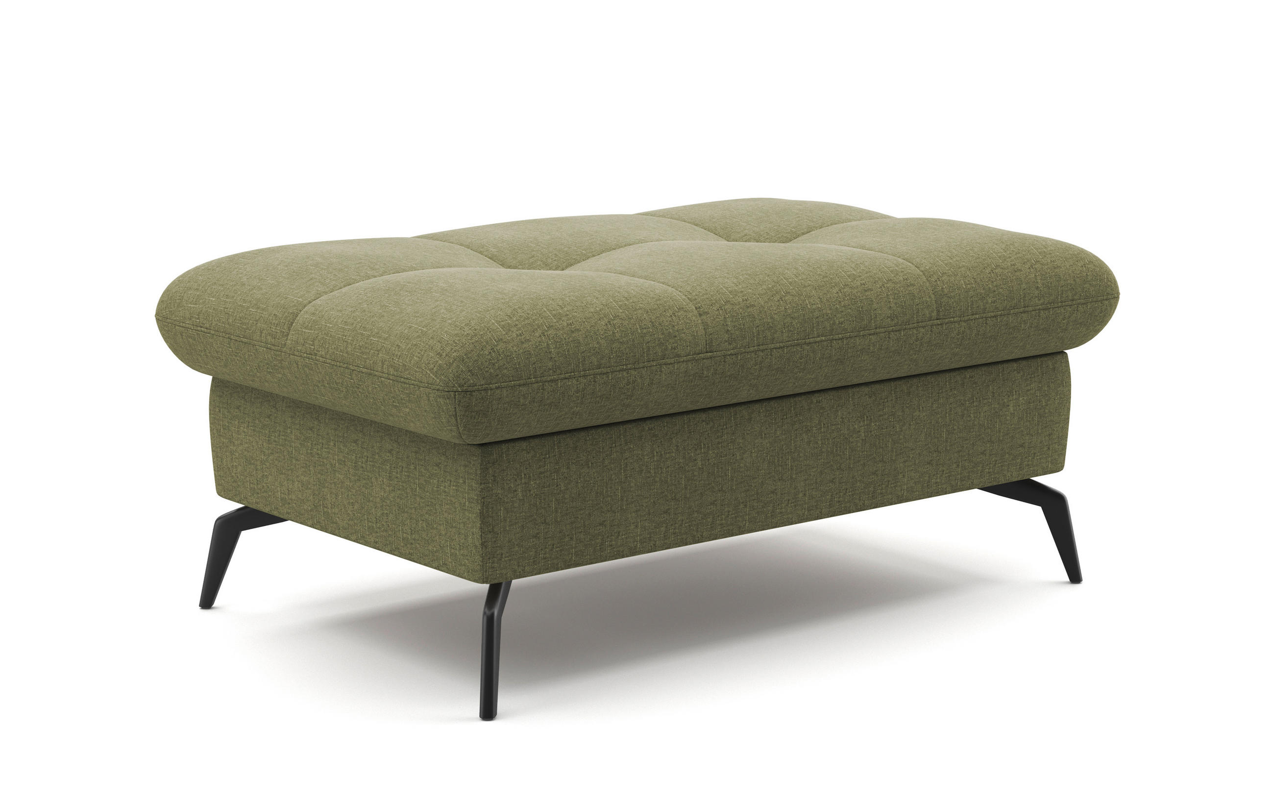HOCKER Flachgewebe Hellgrün  - Schwarz/Hellgrün, KONVENTIONELL, Textil/Metall (102/47/69cm) - Sit & More
