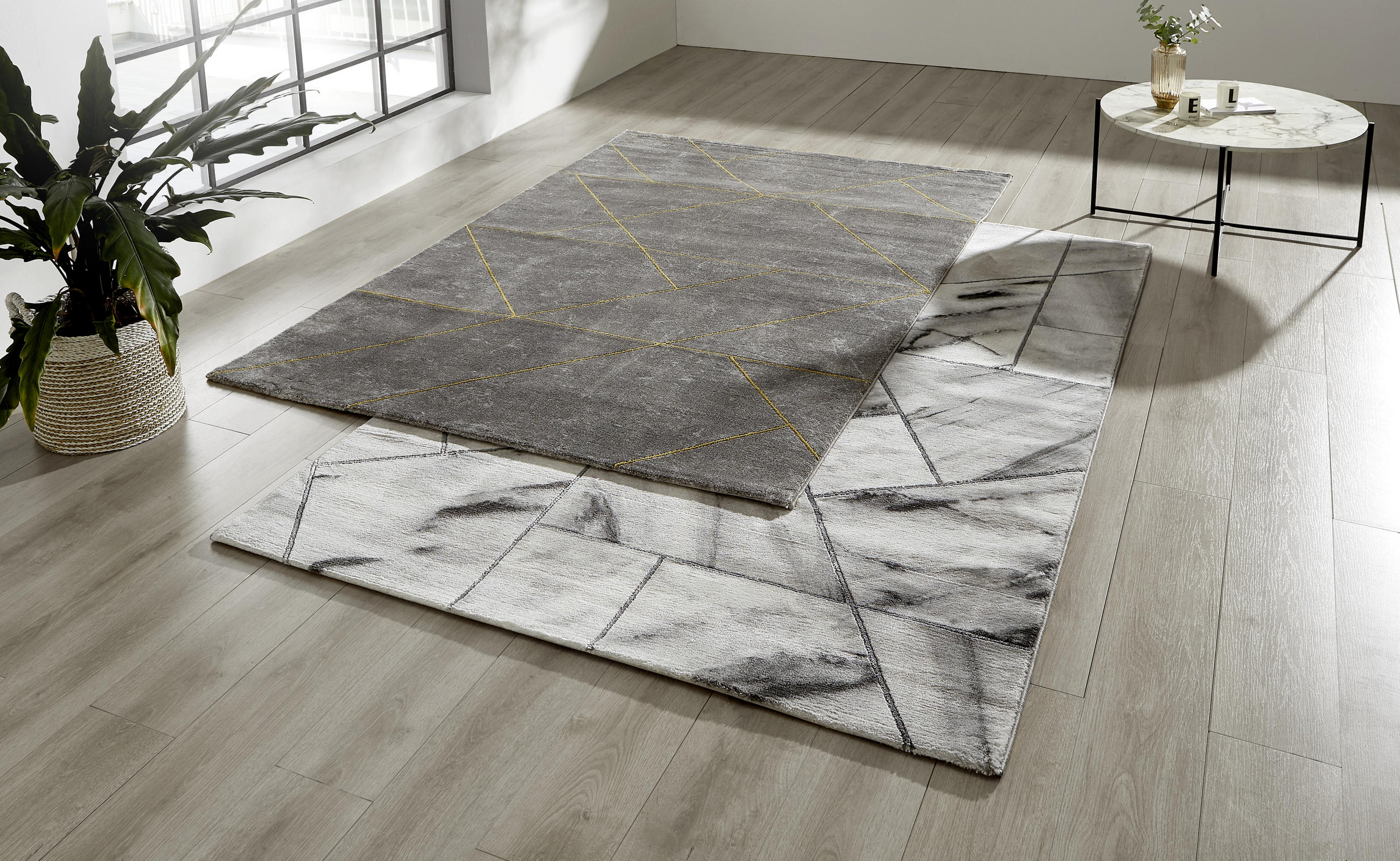 VÄVD MATTA 120/170 cm Marble  - ljusgrå, Design, textil (120/170cm) - Novel