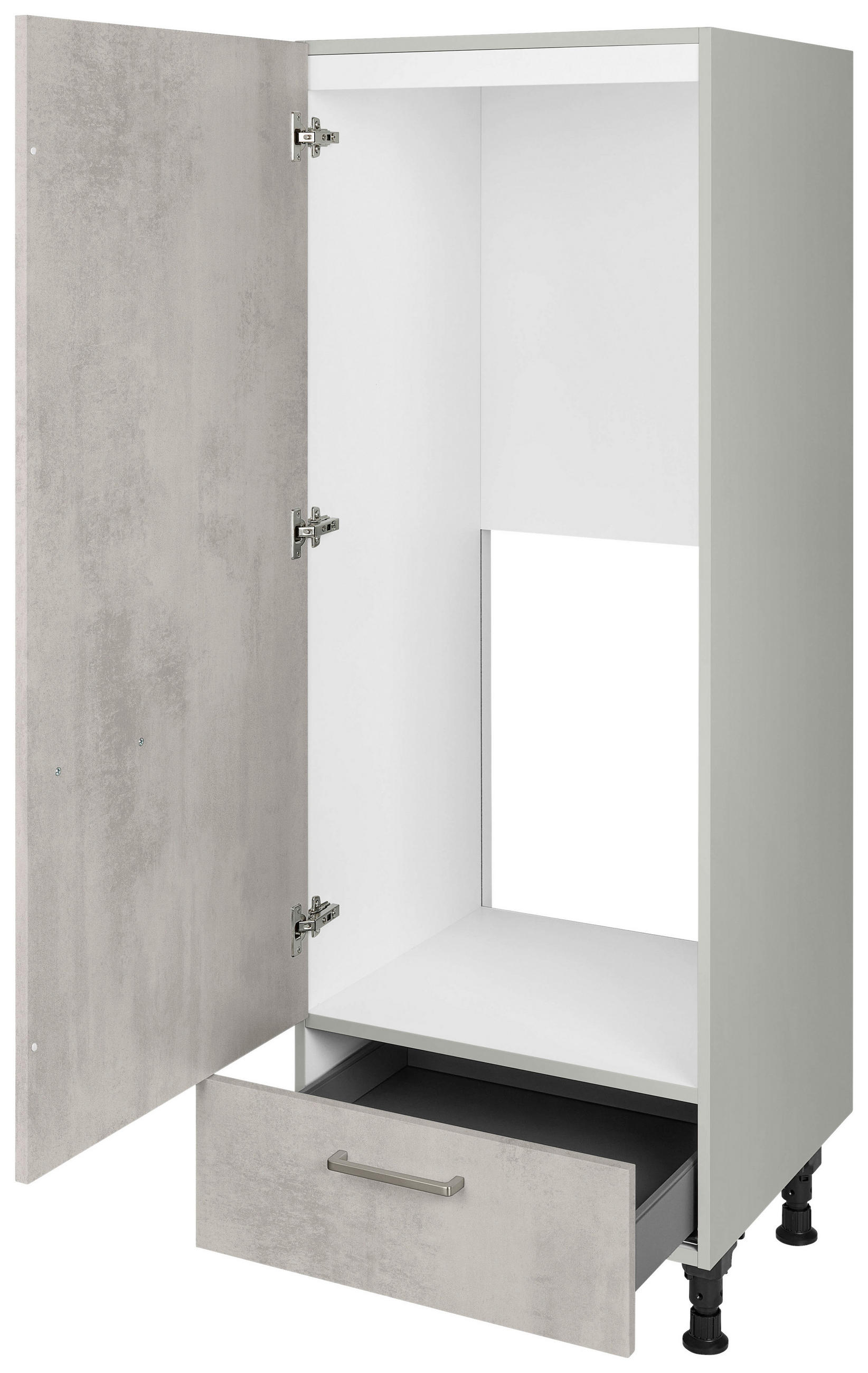GERÄTEUMBAUSCHRANK 60/168/58 cm  in Hellgrau  - Edelstahlfarben/Hellgrau, MODERN, Holzwerkstoff/Metall (60/168/58cm) - Nobilia