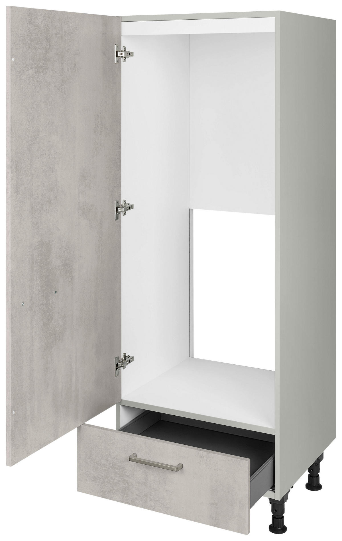 GERÄTEUMBAUSCHRANK 60/168/58 cm  in Hellgrau  - Edelstahlfarben/Hellgrau, MODERN, Holzwerkstoff/Metall (60/168/58cm) - Nobilia