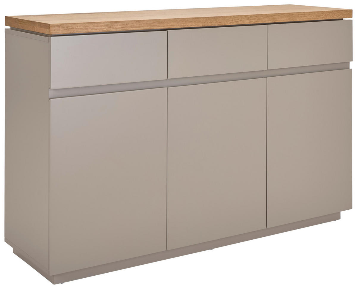 Sideboard Asmara  in 130/85/40 cm  - Eichefarben/Grau, Design, Holzwerkstoff (130/85/40cm) - MID.YOU