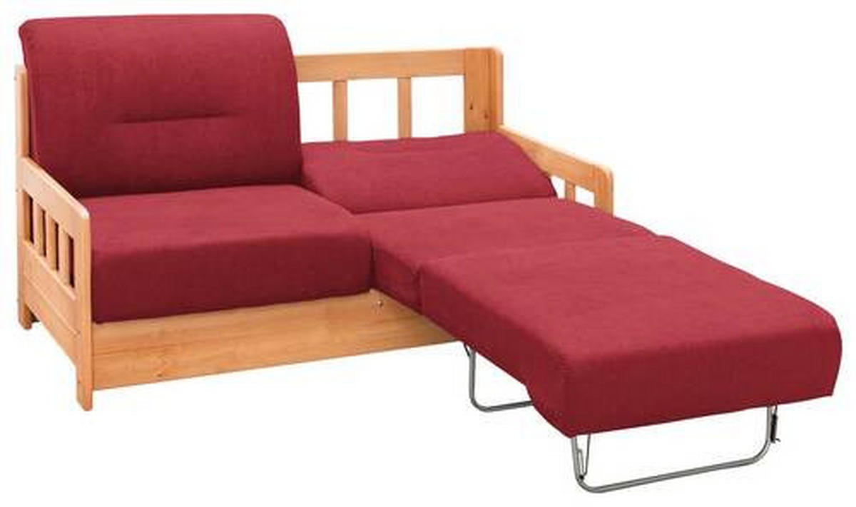 SCHLAFSOFA in Textil Rot, Honig  - Rot/Honig, Lifestyle, Holz/Textil (154/88/90cm) - Livetastic