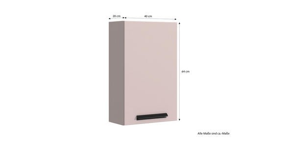HÄNGESCHRANK 40/64/20 cm - Sandfarben/Schwarz, KONVENTIONELL, Holzwerkstoff/Metall (40/64/20cm) - Xora