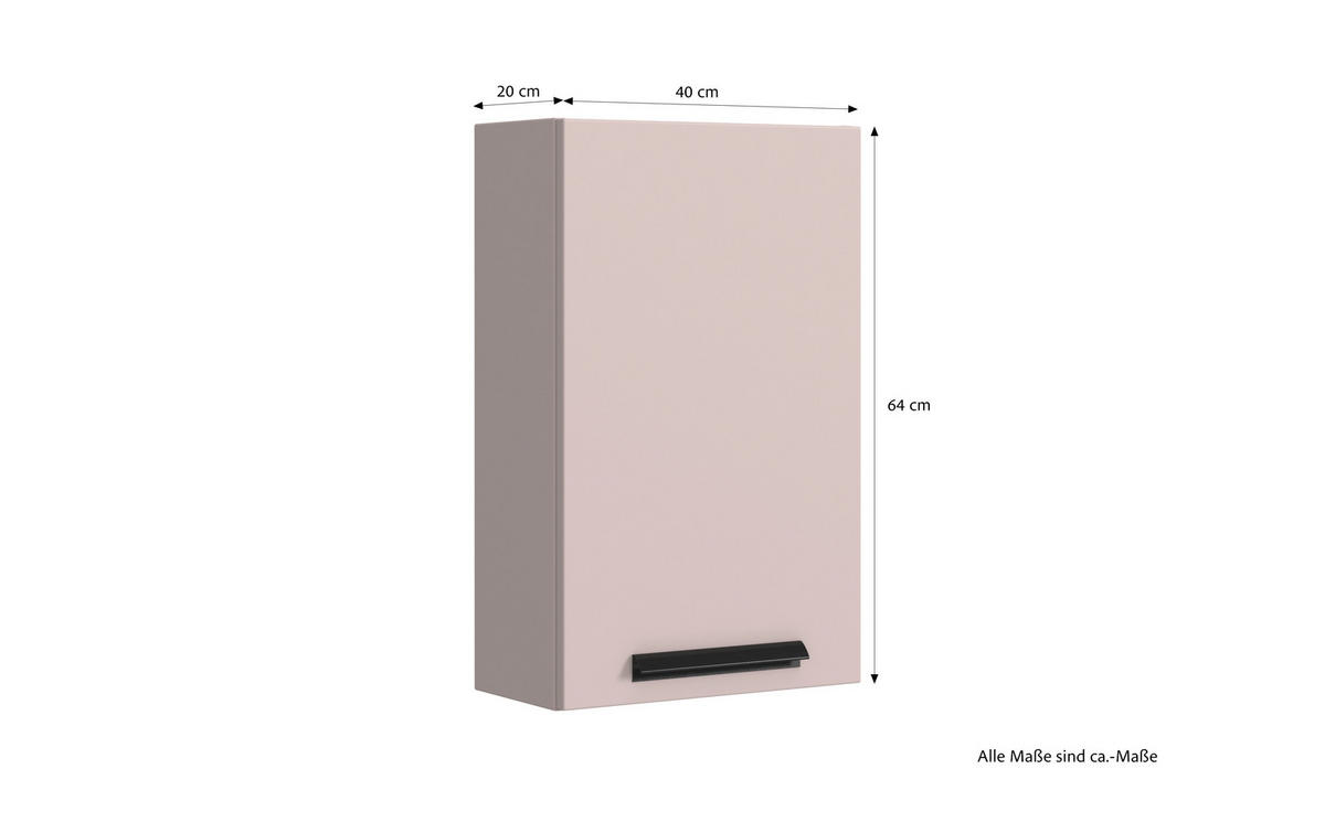 HÄNGESCHRANK 40/64/20 cm  - Sandfarben/Schwarz, KONVENTIONELL, Holzwerkstoff/Metall (40/64/20cm) - Xora