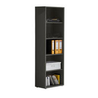 AKTENREGAL 44,1/185,6/33 cm  - Anthrazit/Schwarz, LIFESTYLE, Holzwerkstoff (44,1/185,6/33cm) - MID.YOU