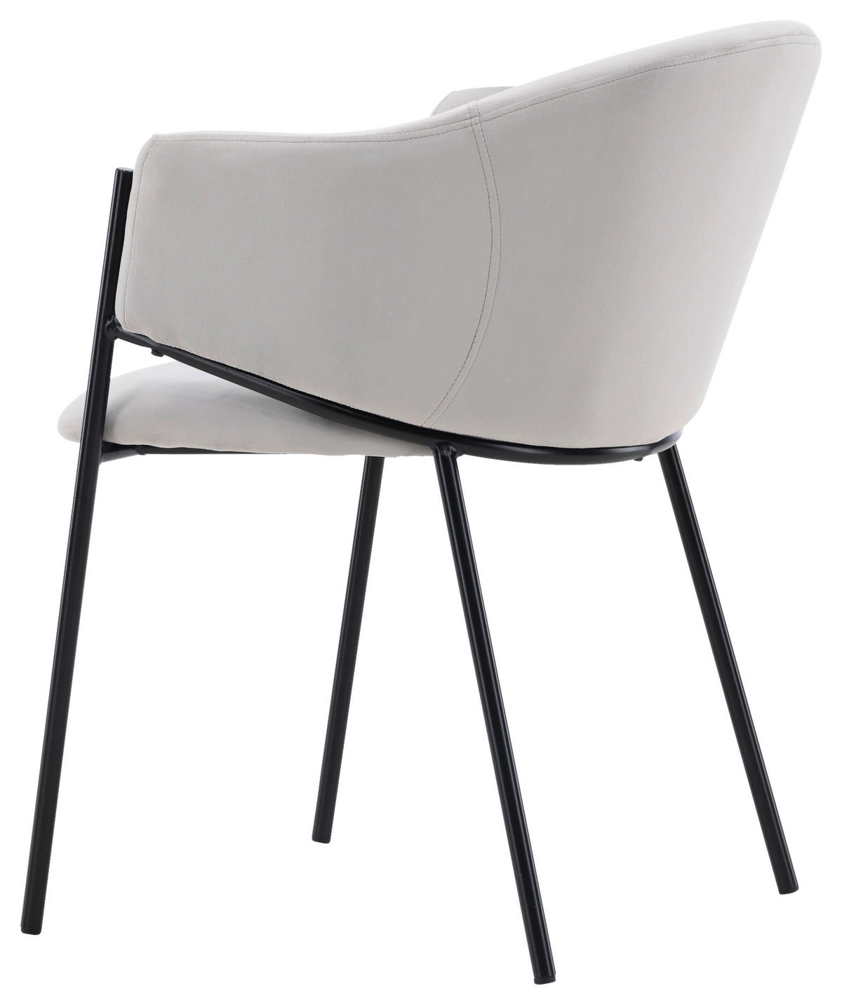 STOLSET 2 styck stål sammet  - ljusgrå/svart, Design, metall/textil (54/80/62cm) - Livetastic