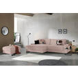 ECKSOFA in Cord Rosa  - Schwarz/Rosa, MODERN, Kunststoff/Textil (180/300cm) - Carryhome