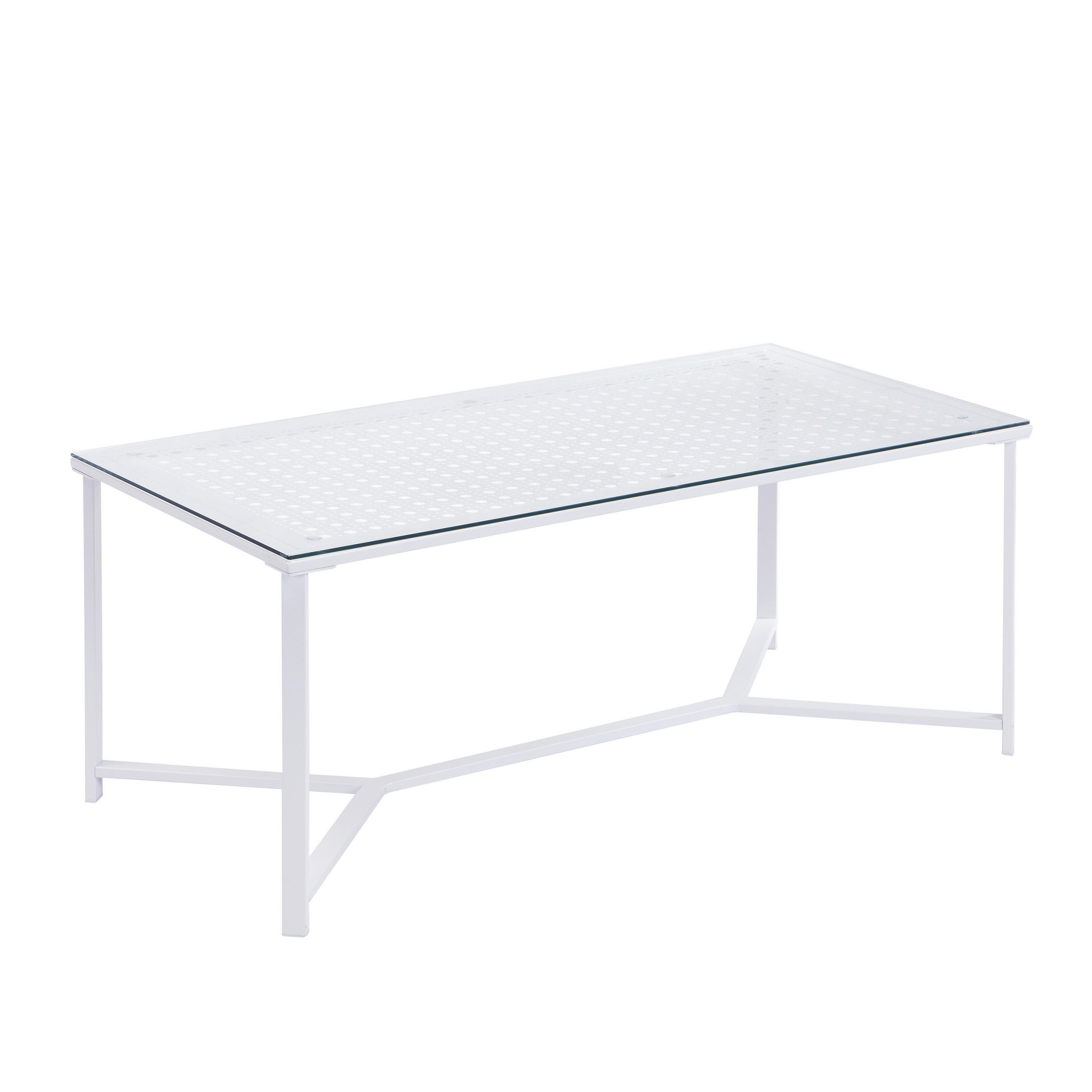 COUCHTISCH in Glas 100/50/42 cm  - Weiß, Design, Glas/Metall (100/50/42cm) - MID.YOU