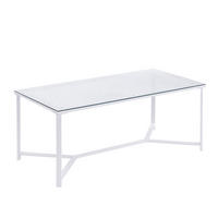 COUCHTISCH in Glas 100/50/42 cm  - Weiß, Design, Glas/Metall (100/50/42cm) - MID.YOU