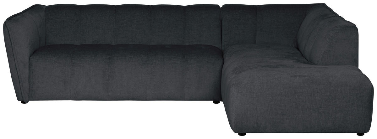 ECKSOFA  LIVOLI Grau Chenille  - Schwarz/Grau, Design, Textil (260/218cm) - MID.YOU