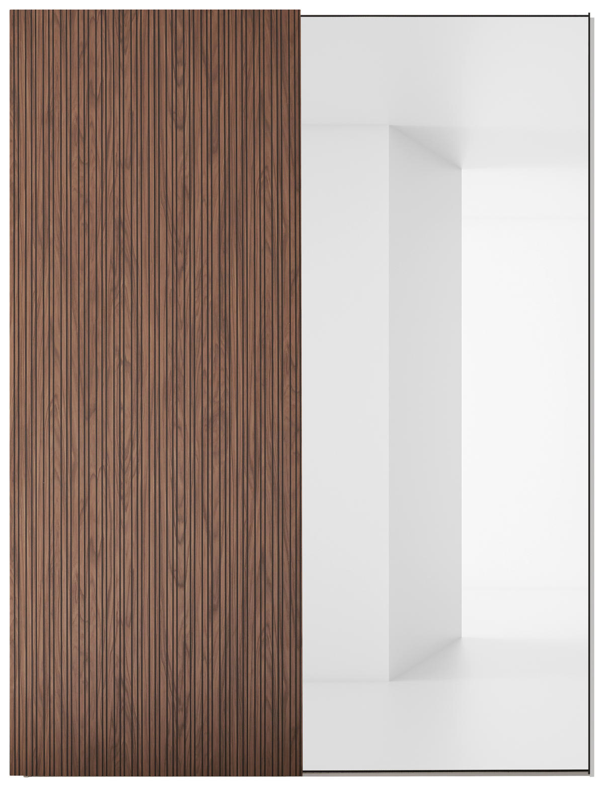 SCHWEBETÜRENSCHRANK 200/240/68 cm 2 Tür(en)-türig Weiß, Dunkelbraun  - Dunkelbraun/Schwarz, Design, Glas/Holzwerkstoff (200/240/68cm) - Dieter Knoll