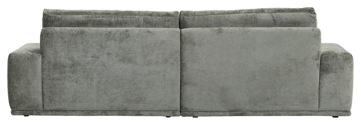 BIGSOFA in Chenille Grün  - Schwarz/Grün, Konventionell, Kunststoff/Textil (282/73/115cm) - MID.YOU