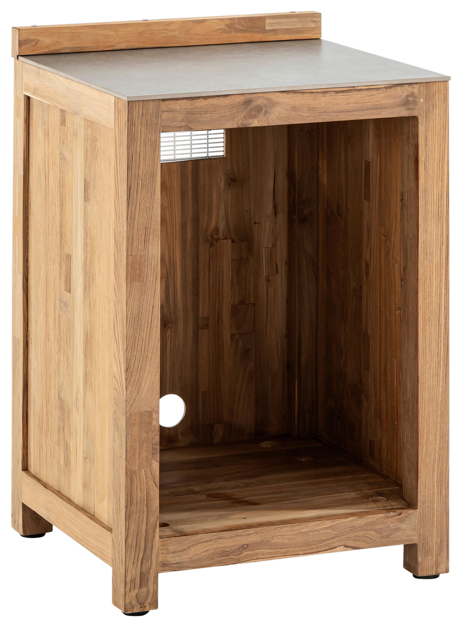 OUTDOORKÜCHE  - Titanfarben/Teakfarben, Trend, Holz/Keramik (60/94,7/57,5cm)