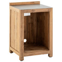 OUTDOORKÜCHE  - Titanfarben/Teakfarben, Trend, Holz/Keramik (60/94,7/57,5cm)