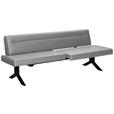 SITZBANK 220/87/70-86 cm Lederlook (vegan) Hellgrau  - Hellgrau/Schwarz, KONVENTIONELL, Textil/Metall (220/87/70-86cm) - Moderano