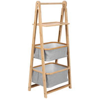REGAL  45,5/107/33,5 cm Grau, Naturfarben  - Naturfarben/Grau, Basics, Holz/Textil (45,5/107/33,5cm) - Jimmylee