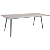 GARTENTISCH Kunststoff Grau rechteckig  - Schwarz/Grau, MODERN, Kunststoff/Metall (220/100/75cm) - Stern