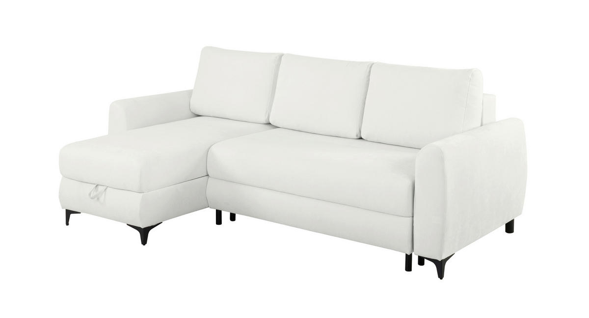 ECKSOFA Moli Creme  - Creme/Schwarz, Design, Textil/Metall (236/148cm) - Mican