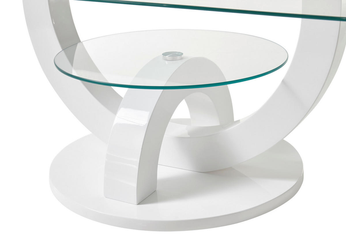 COUCHTISCH in Glas, Holzwerkstoff 110/60/40 cm  - Weiß, Design, Glas/Holzwerkstoff (110/60/40cm) - Livetastic