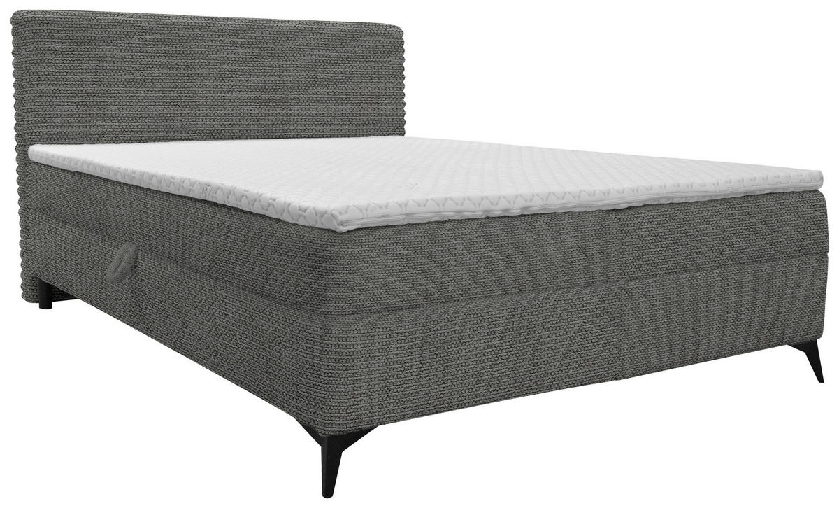 BOXBETT 160/200 cm  in Dunkelgrau  - Dunkelgrau/Schwarz, Design, Holz/Holzwerkstoff (160/200cm) - Xora