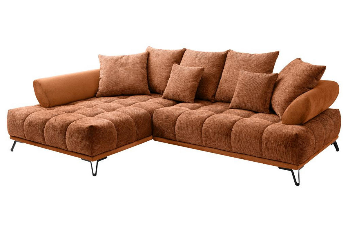ECKSOFA Eckteil  Kupferfarben Chenille  - Schwarz/Kupferfarben, MODERN, Textil/Metall (184/262cm) - MID.YOU
