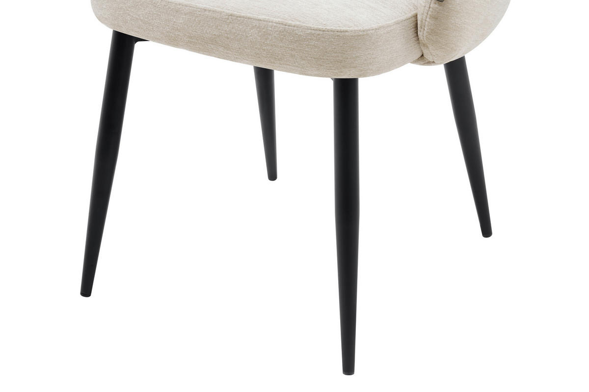VIERFUßSTUHL - Beige/Schwarz, MODERN, Holz/Textil (60,5/82/61cm) - Livetastic