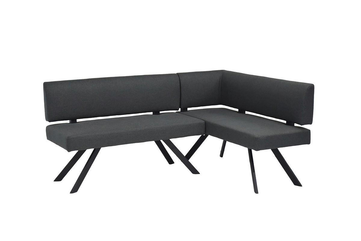 ECKBANK 182/85 cm Dunkelgrau   - Dunkelgrau/Schwarz, MODERN, Textil/Metall (182/85cm) - MID.YOU