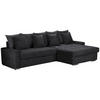 ECKSOFA SALVADOR Schwarz Mikrofaser  - Wengefarben/Silberfarben, MODERN, Holz/Textil (293/164cm) - MID.YOU