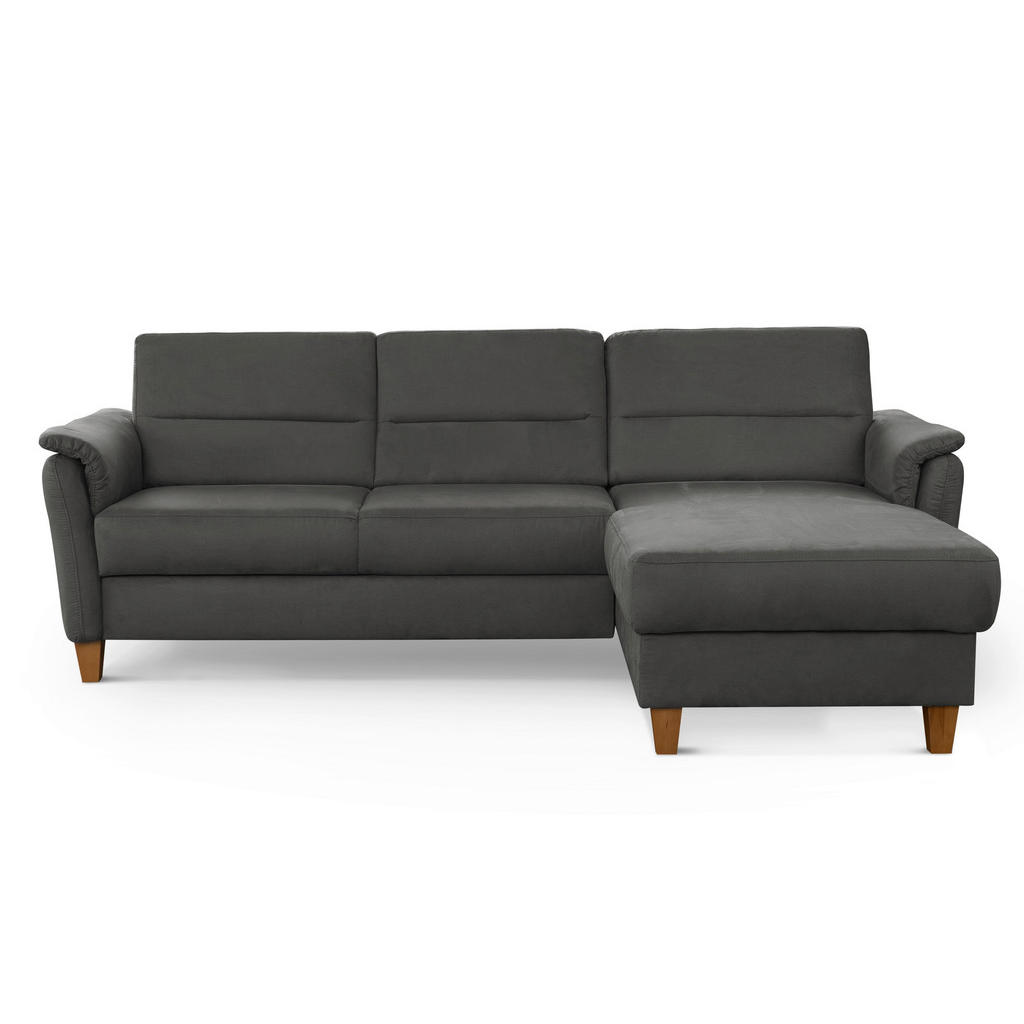 Thumbnail - Sit & More Ecksofa Palmera V, Grau, Textil, Buche, 4,5-Sitzer, Ottomane rechts, L-Form, 244x163 cm, Goldenes M, Oeko-Tex...