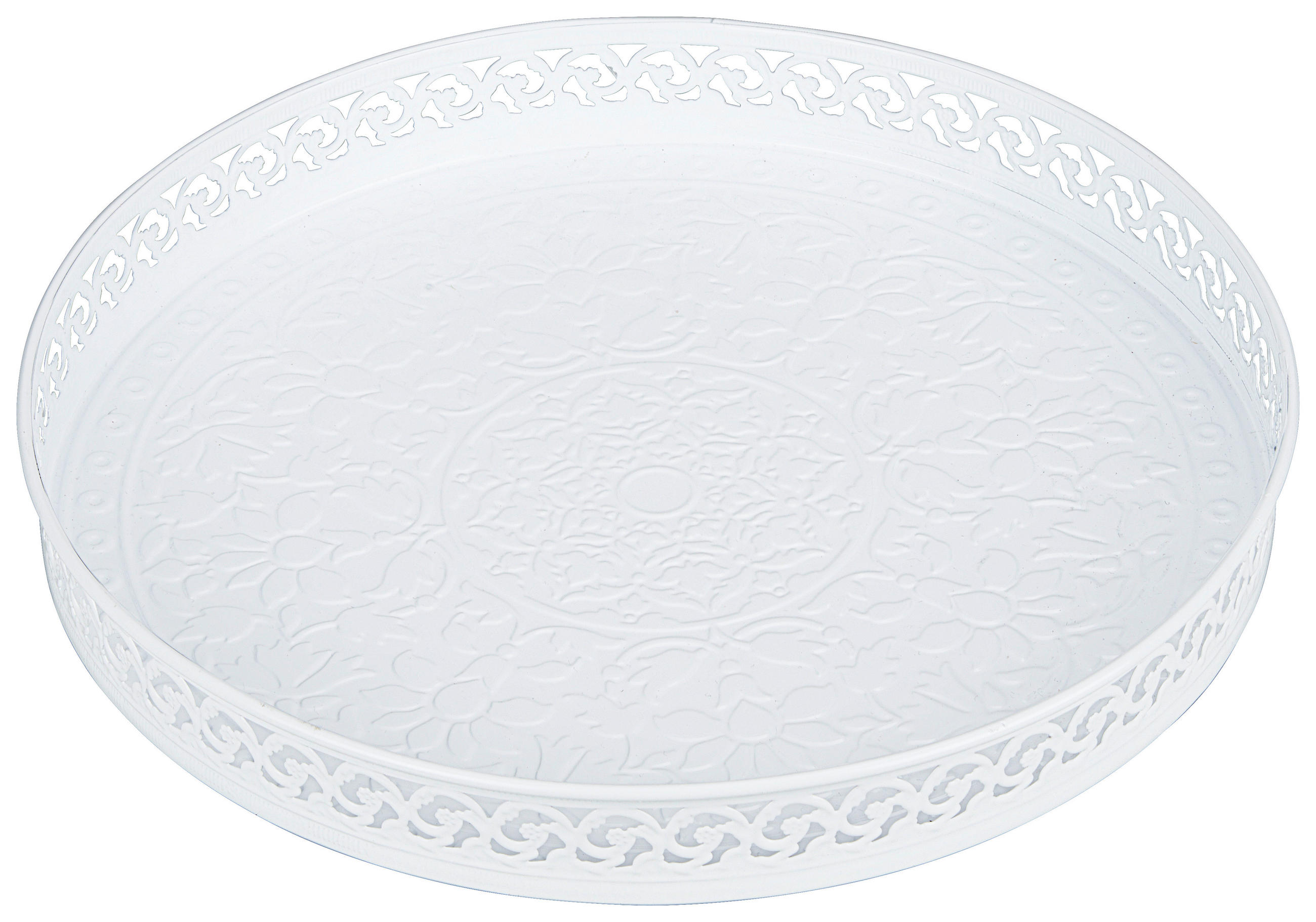 Tavă Decorativă - alb, Lifestyle, metal (31/3,75cm) - Ambia Home